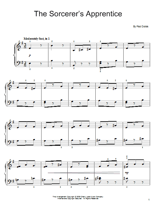 Learn to play Paul Dukas The Sorcerer's Apprentice sheet music for Easy Piano in minutes. Price: 6.9900$ Paul Dukas The Sorcerer's Apprentice sheet music notes and chords arranged for Easy Piano
