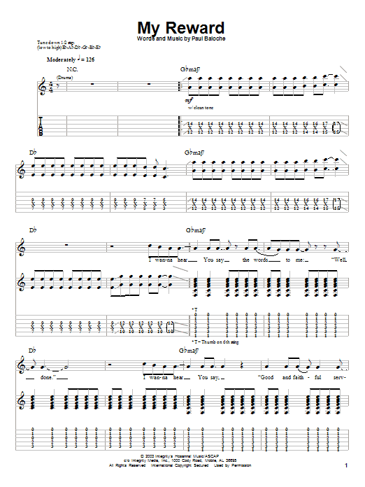 Paul Baloche My Reward sheet music notes and chords. Download Printable PDF.