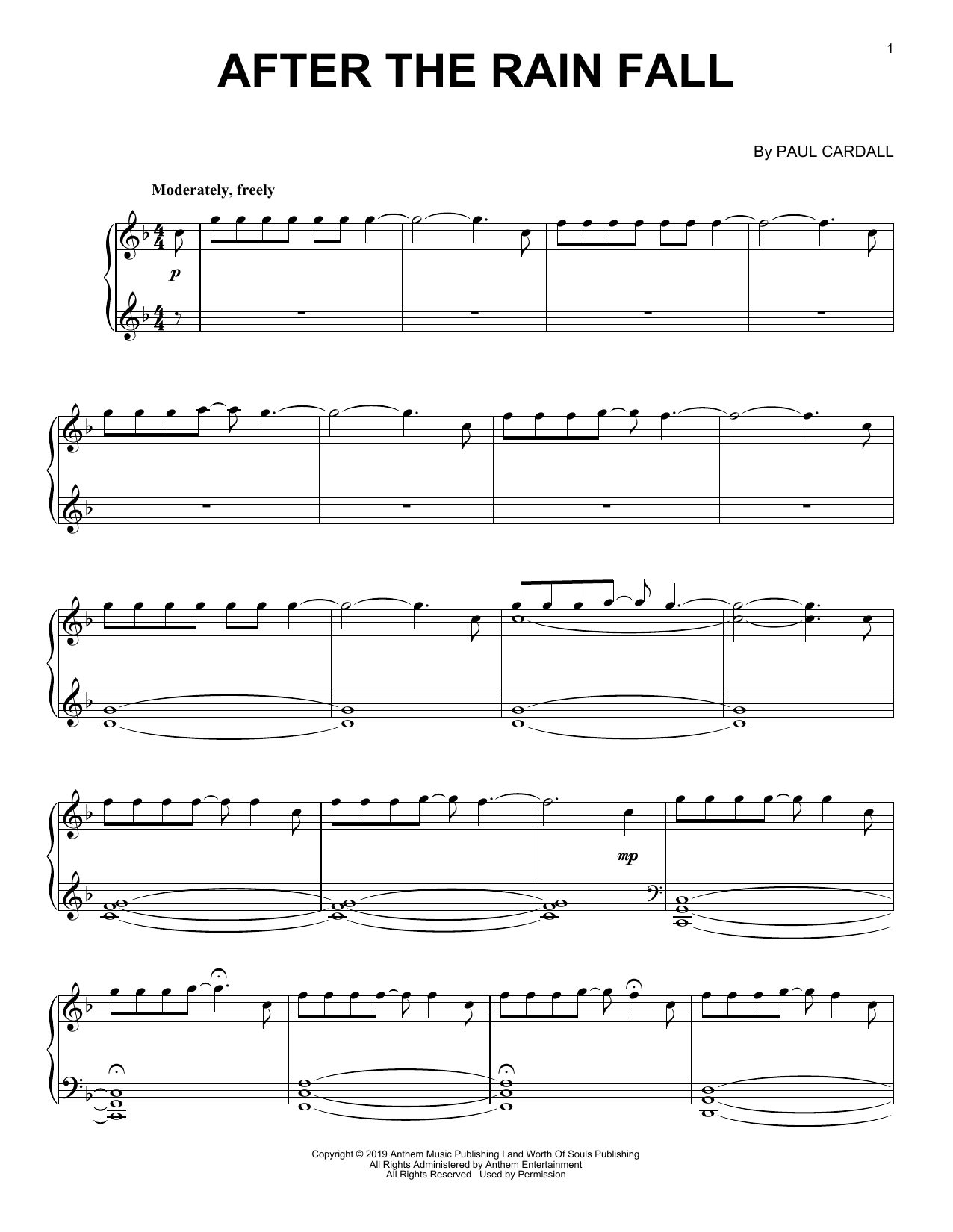 Paul Cardall After The Rain Fall Sheet Music Pdf Notes Chords Christian Score Piano Solo Download Printable Sku