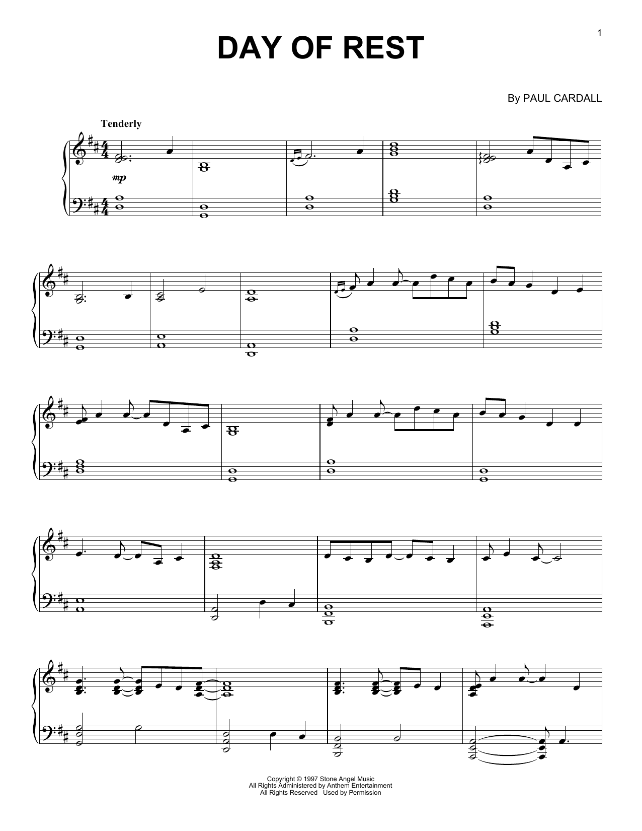 Paul Cardall Day Of Rest sheet music notes and chords. Download Printable PDF.