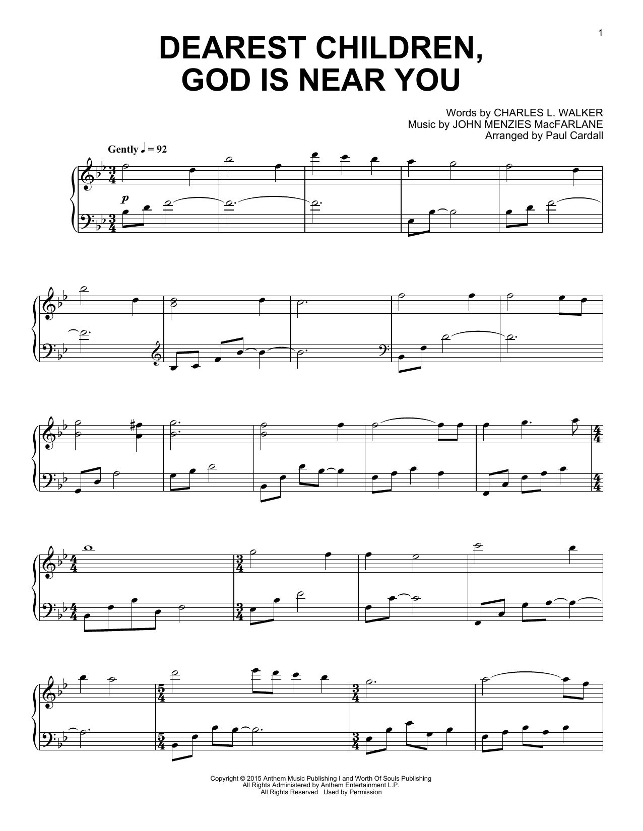 Learn to play Paul Cardall Dearest Children, God Is Near You sheet music for Piano Solo in minutes. Price: 7.8900$ Paul Cardall Dearest Children, God Is Near You sheet music notes and chords arranged for Piano Solo