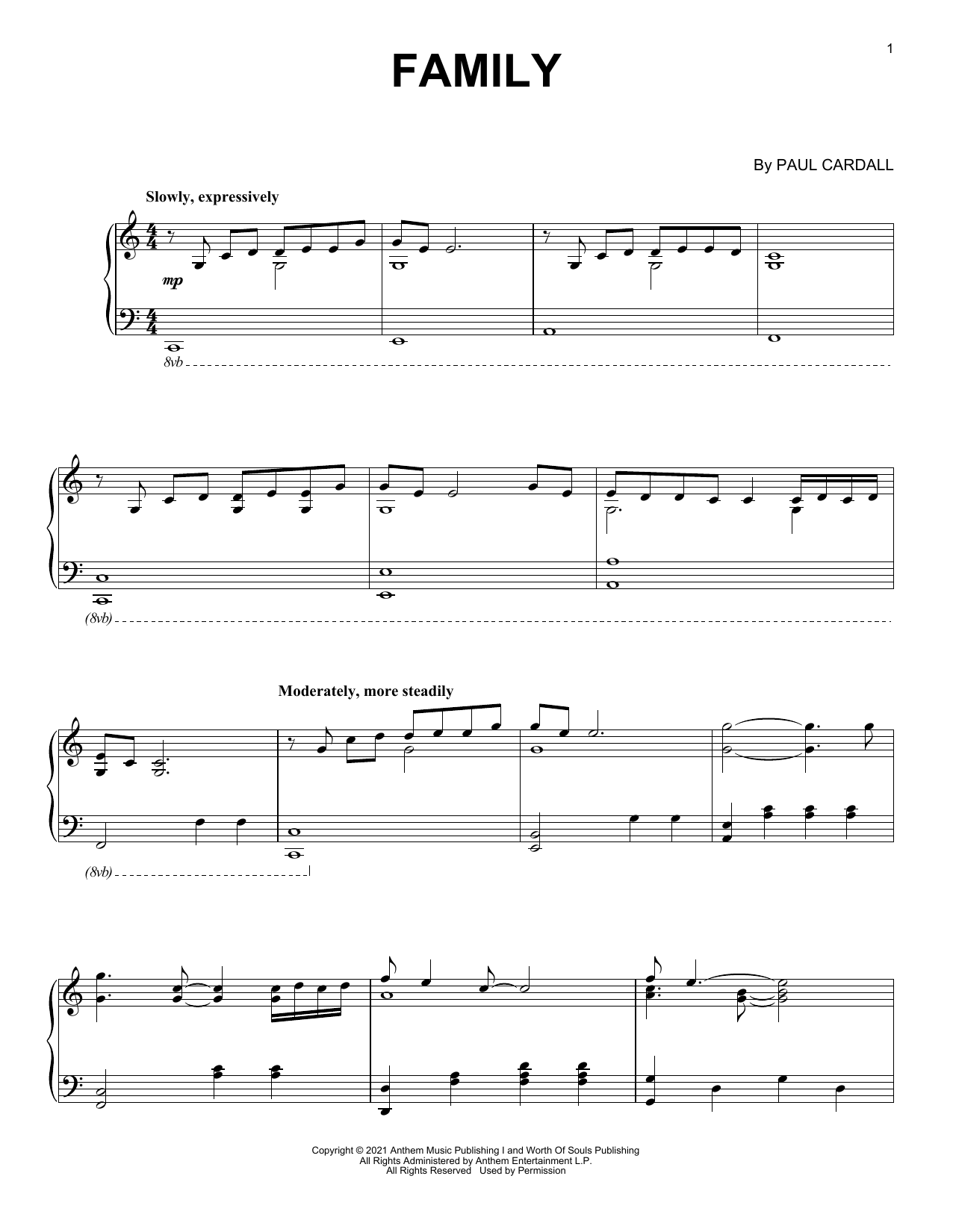 Paul Cardall Family sheet music notes and chords. Download Printable PDF.