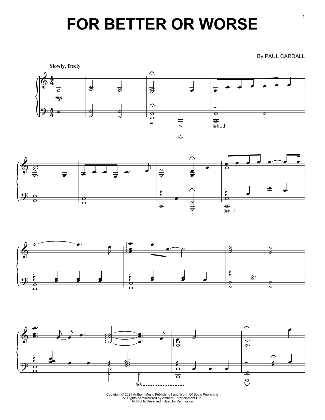 Learn to play Paul Cardall For Better Or Worse sheet music for Piano Solo in minutes. Price: 7.8900$ Paul Cardall For Better Or Worse sheet music notes and chords arranged for Piano Solo