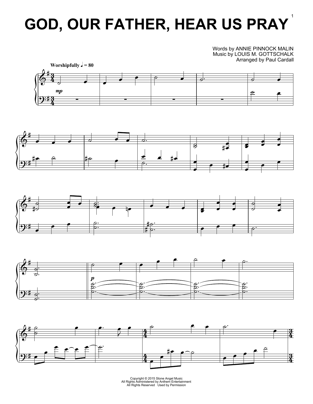 Learn to play Paul Cardall God, Our Father, Hear Us Pray sheet music for Piano Solo in minutes. Price: 7.8900$ Paul Cardall God, Our Father, Hear Us Pray sheet music notes and chords arranged for Piano Solo