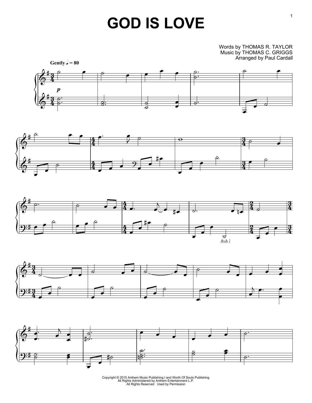 Paul Cardall God Is Love sheet music notes and chords. Download Printable PDF.