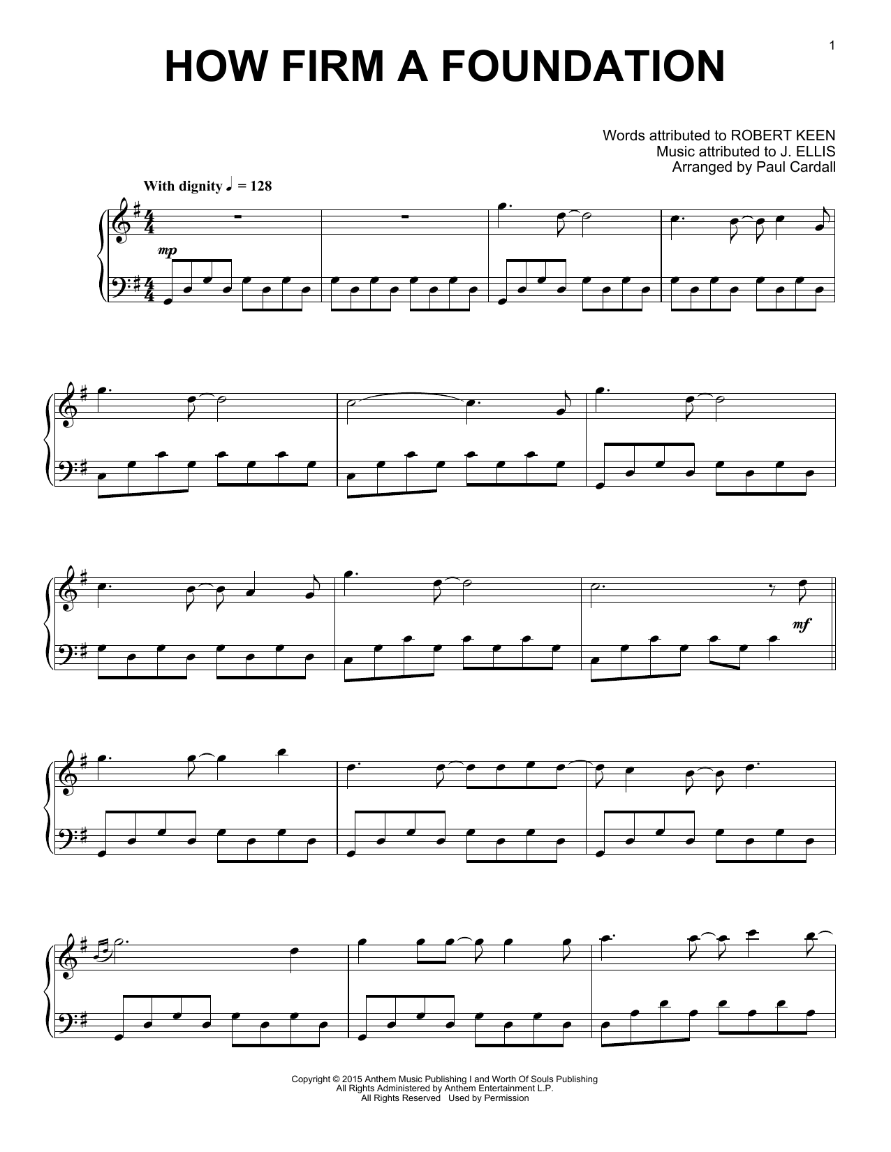 Learn to play Paul Cardall How Firm A Foundation sheet music for Piano Solo in minutes. Price: 7.8900$ Paul Cardall How Firm A Foundation sheet music notes and chords arranged for Piano Solo