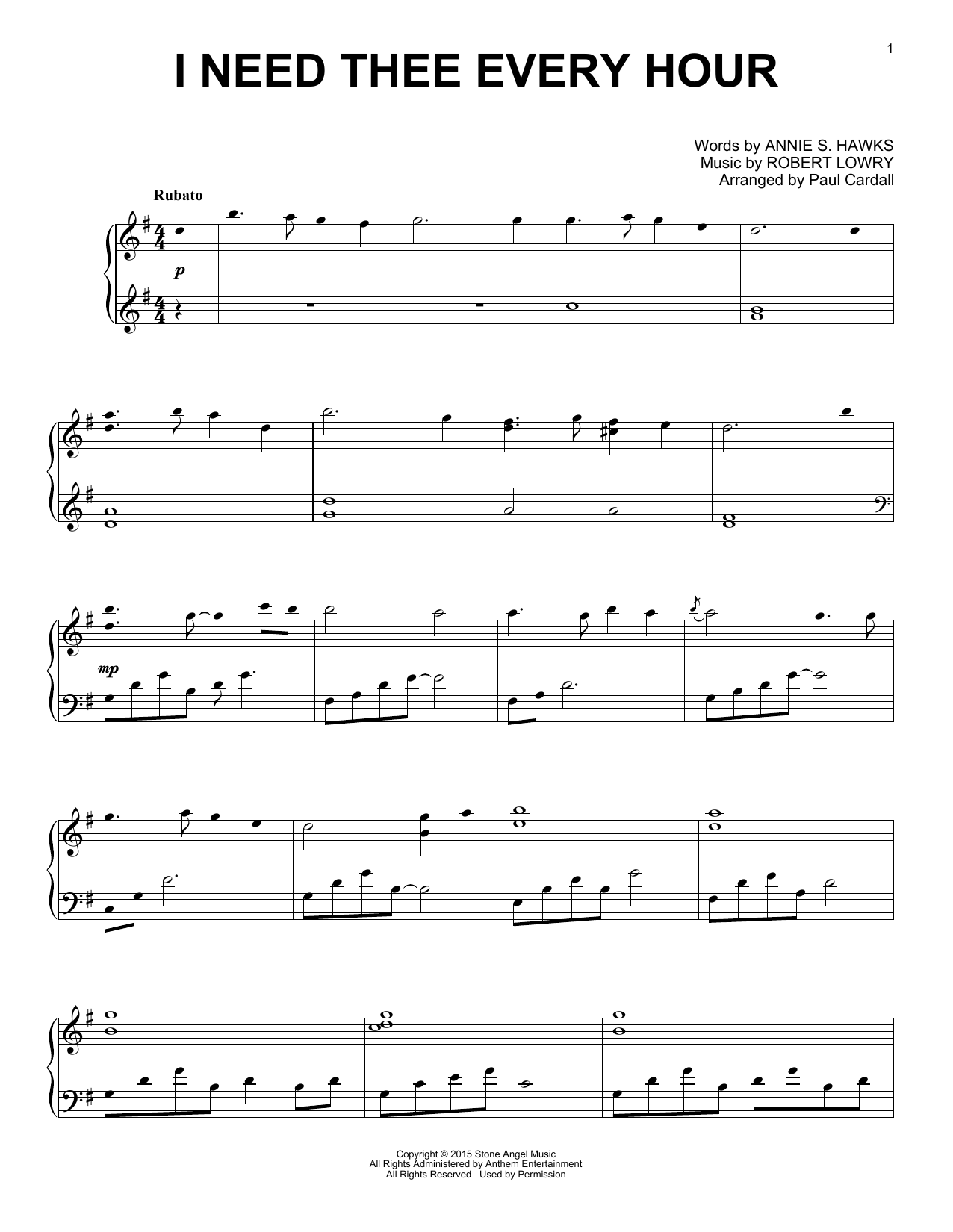 Learn to play Paul Cardall I Need Thee Every Hour sheet music for Piano Solo in minutes. Price: 7.8900$ Paul Cardall I Need Thee Every Hour sheet music notes and chords arranged for Piano Solo