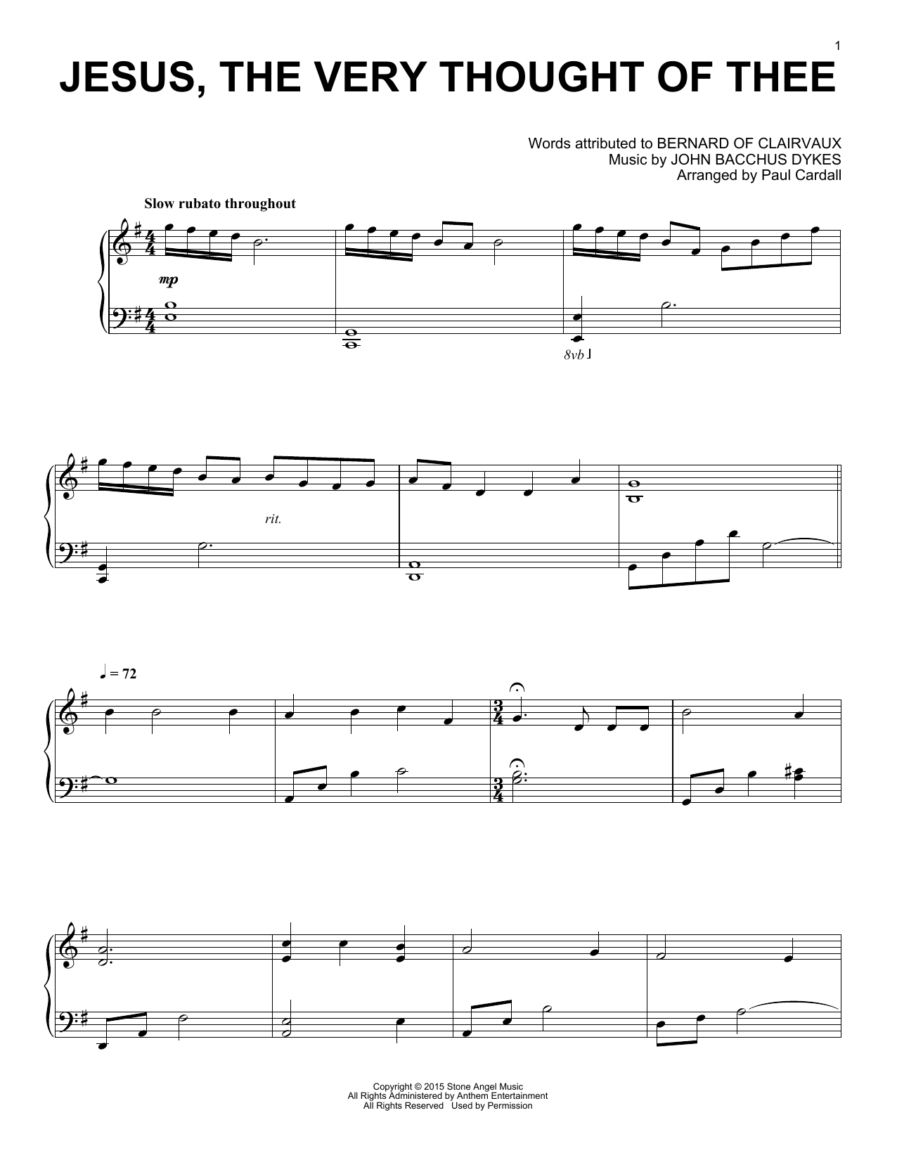 Learn to play Paul Cardall Jesus, The Very Thought Of Thee sheet music for Piano Solo in minutes. Price: 7.8900$ Paul Cardall Jesus, The Very Thought Of Thee sheet music notes and chords arranged for Piano Solo