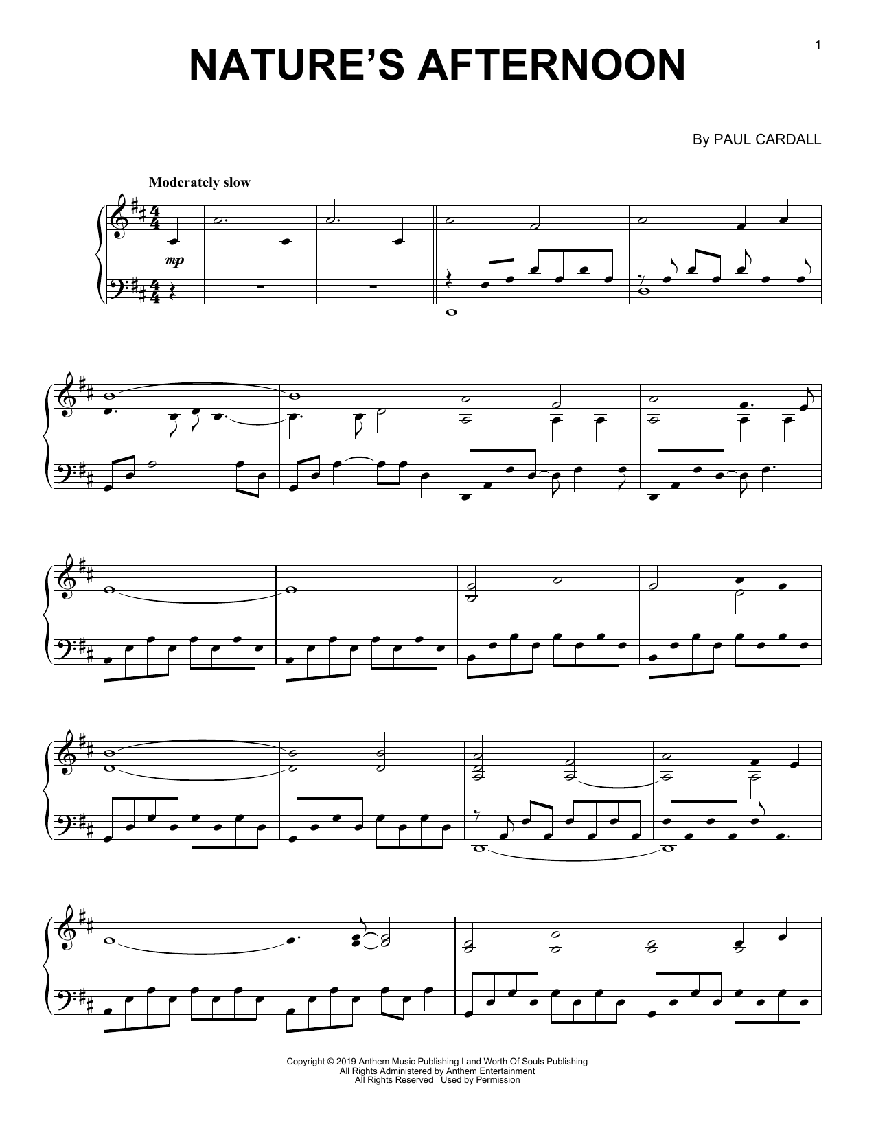 Paul Cardall Nature's Afternoon sheet music notes and chords. Download Printable PDF.