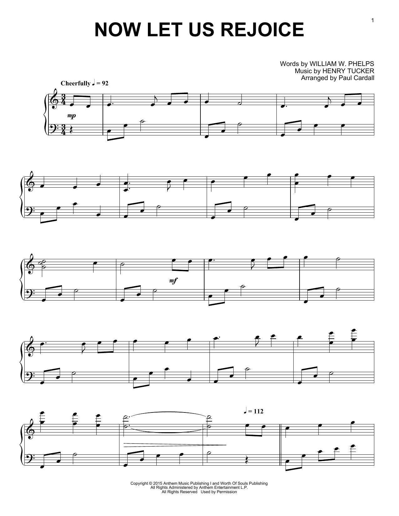 Learn to play Paul Cardall Now Let Us Rejoice sheet music for Piano Solo in minutes. Price: 7.8900$ Paul Cardall Now Let Us Rejoice sheet music notes and chords arranged for Piano Solo