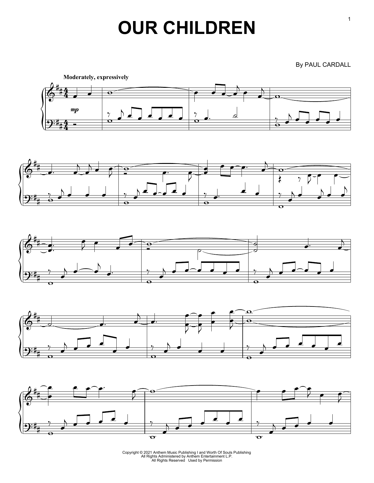 Paul Cardall Our Children sheet music notes and chords. Download Printable PDF.