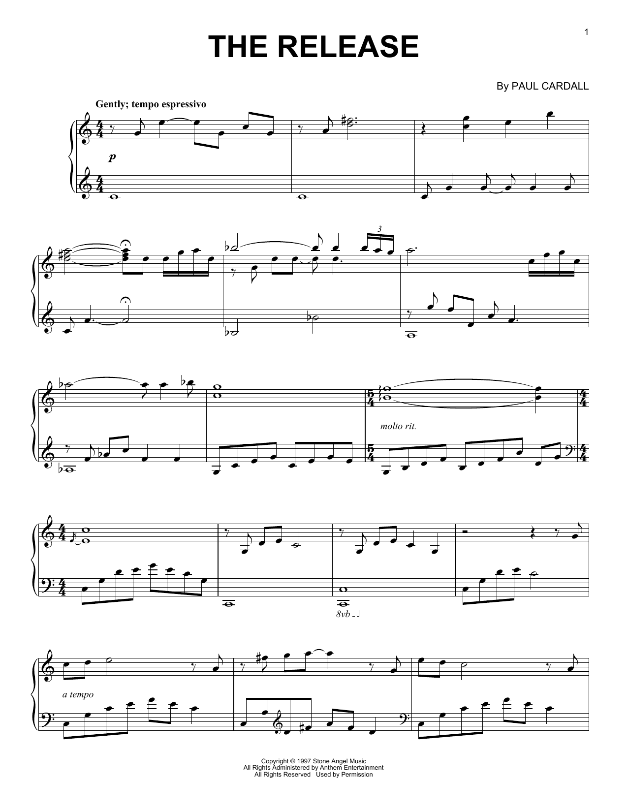 Paul Cardall The Release sheet music notes and chords. Download Printable PDF.