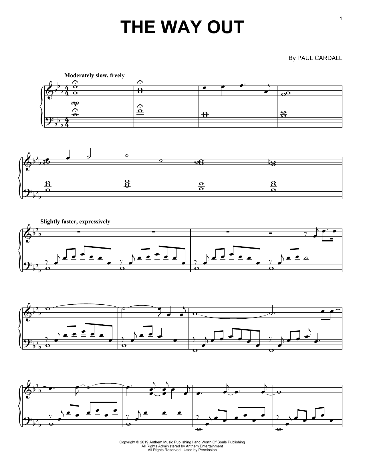 Paul Cardall The Way Out sheet music notes and chords. Download Printable PDF.