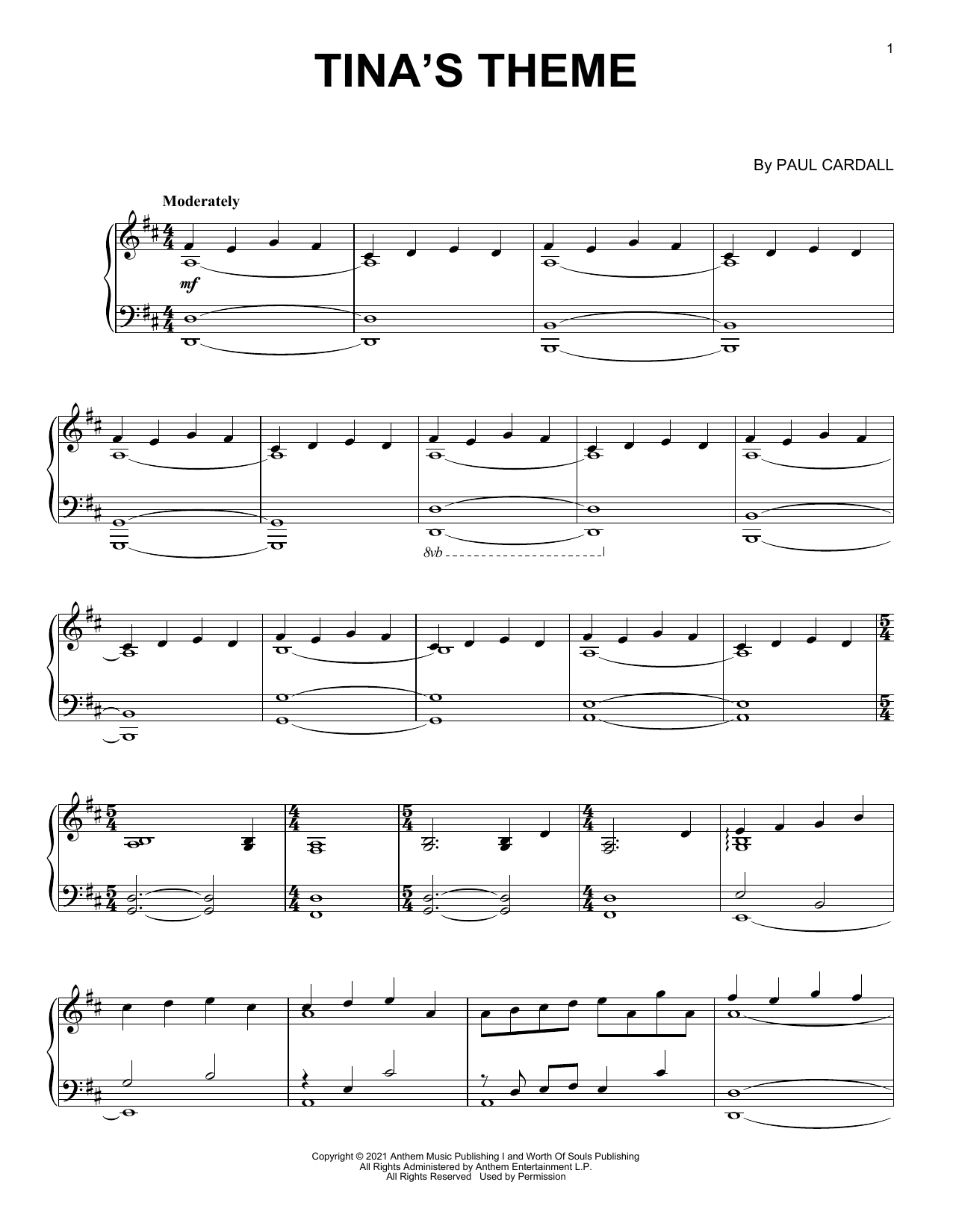 Paul Cardall Tina's Theme sheet music notes and chords. Download Printable PDF.