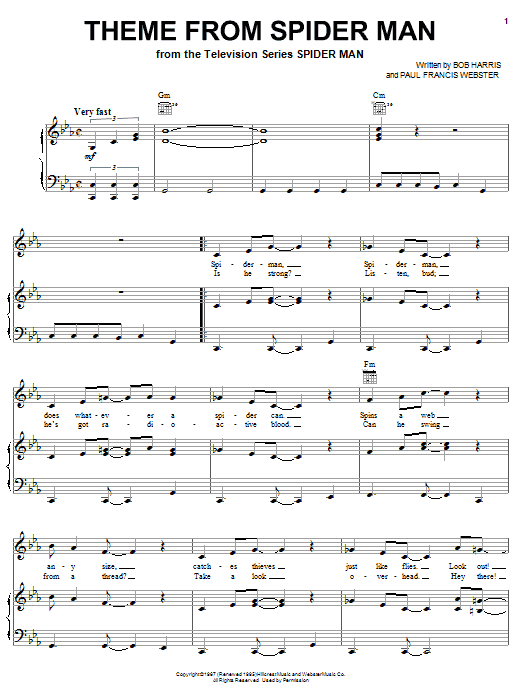 Theme From Spider-Man Sheet Music | Aerosmith | Guitar Tab