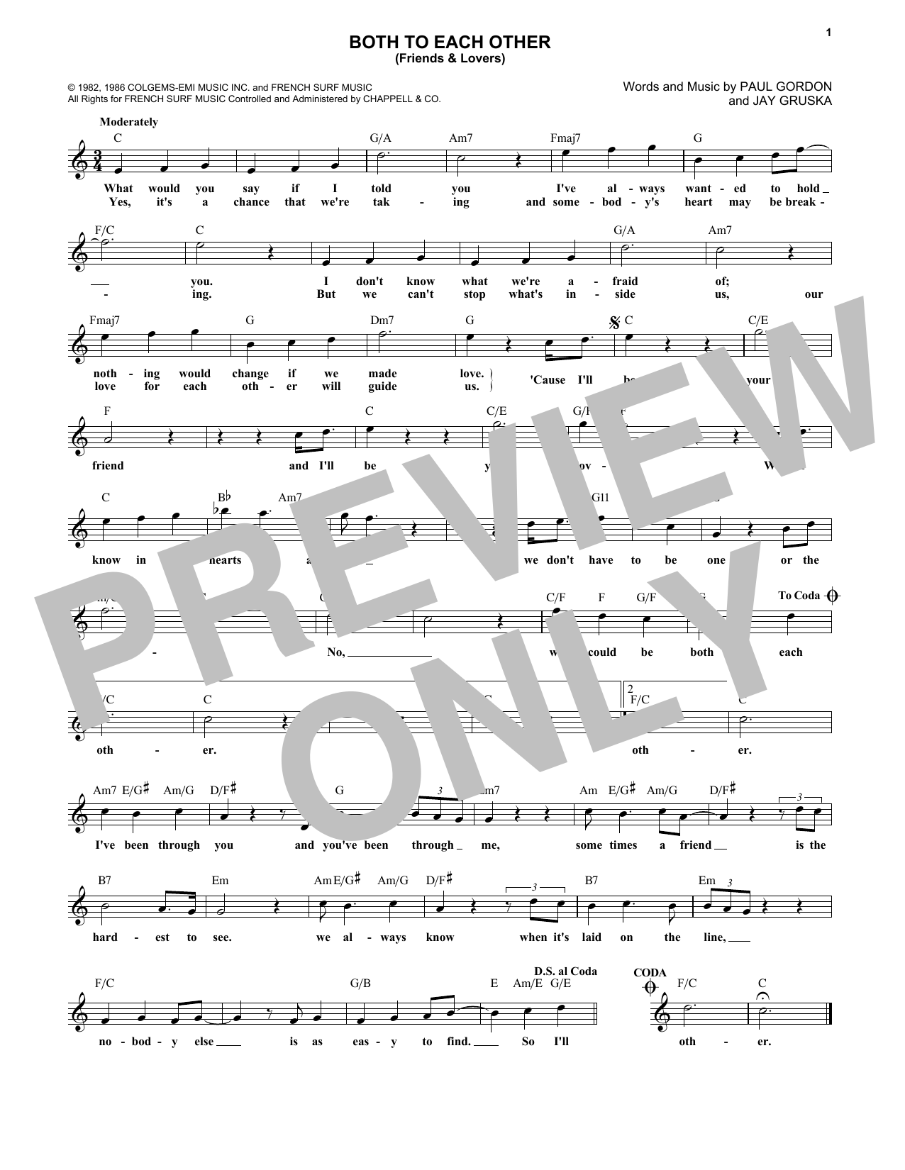 Learn to play Paul Gordon Both To Each Other (Friends and Lovers) sheet music for Lead Sheet / Fake Book in minutes. Price: 5.9900$ Paul Gordon Both To Each Other (Friends and Lovers) sheet music notes and chords arranged for Lead Sheet / Fake Book