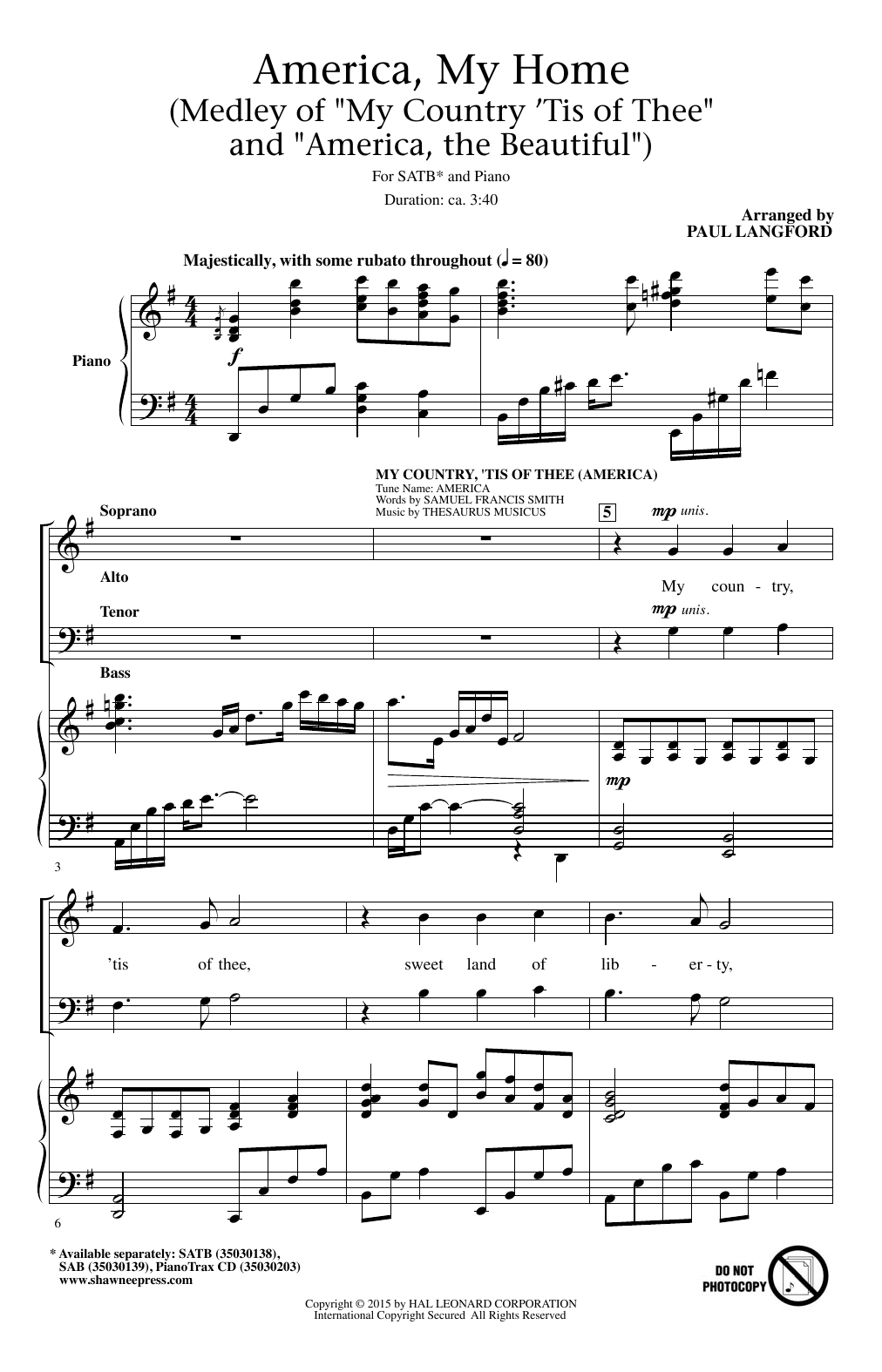 Learn to play Paul Langford America, My Home sheet music for SAB Choir in minutes. Price: 3.9900$ Paul Langford America, My Home sheet music notes and chords arranged for SAB Choir