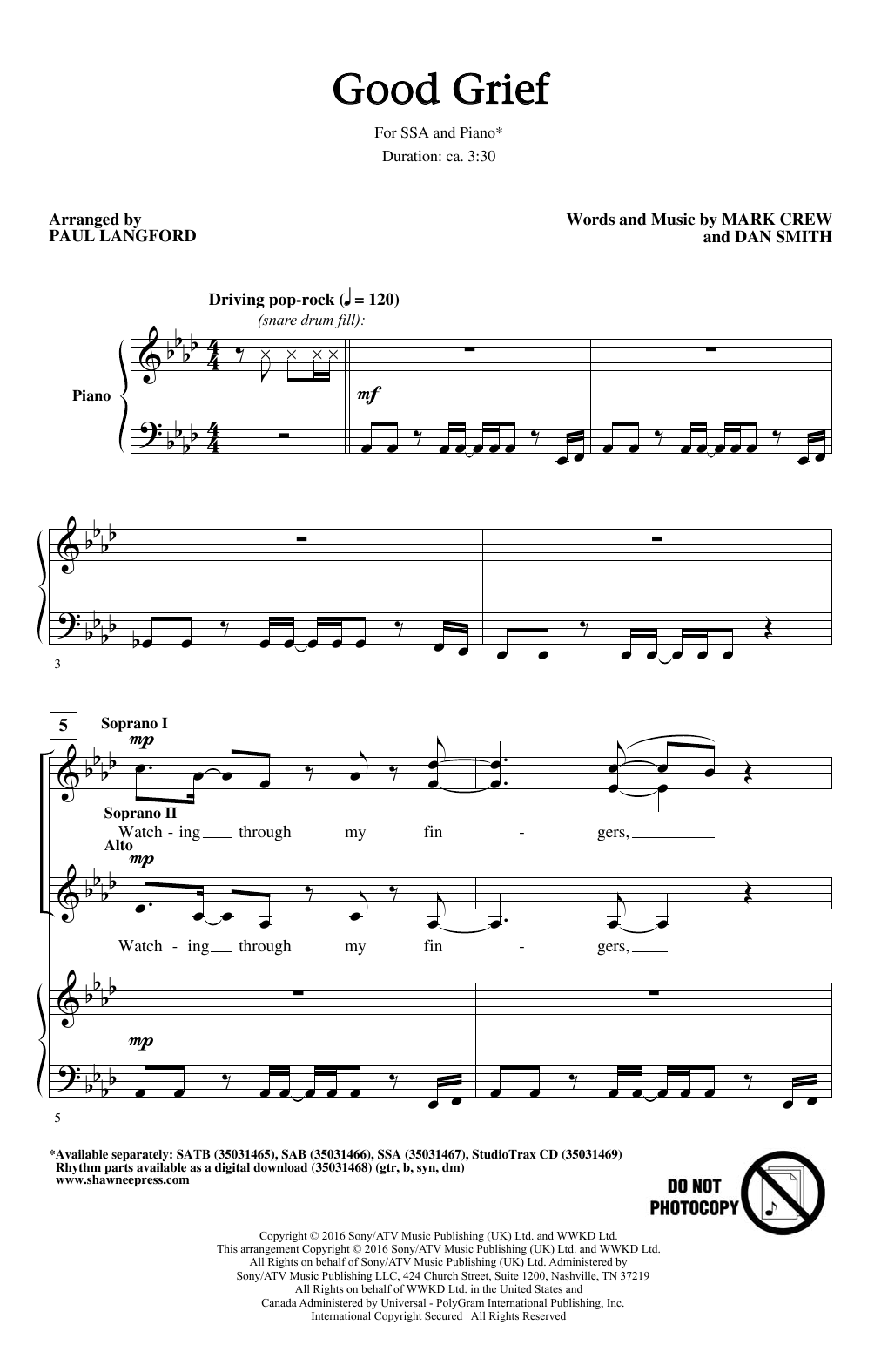 Paul Langford Good Grief sheet music notes and chords. Download Printable PDF.