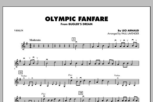 Paul Lavender Olympic Fanfare Bugler S Dream Violin Sheet Music Pdf Notes Chords Inspirational Score Orchestra Download Printable Sku 326819