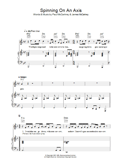 Learn to play Paul McCartney Spinning On An Axis sheet music for Guitar Chords/Lyrics in minutes. Paul McCartney Spinning On An Axis sheet music notes and chords. Download Printable PDF.