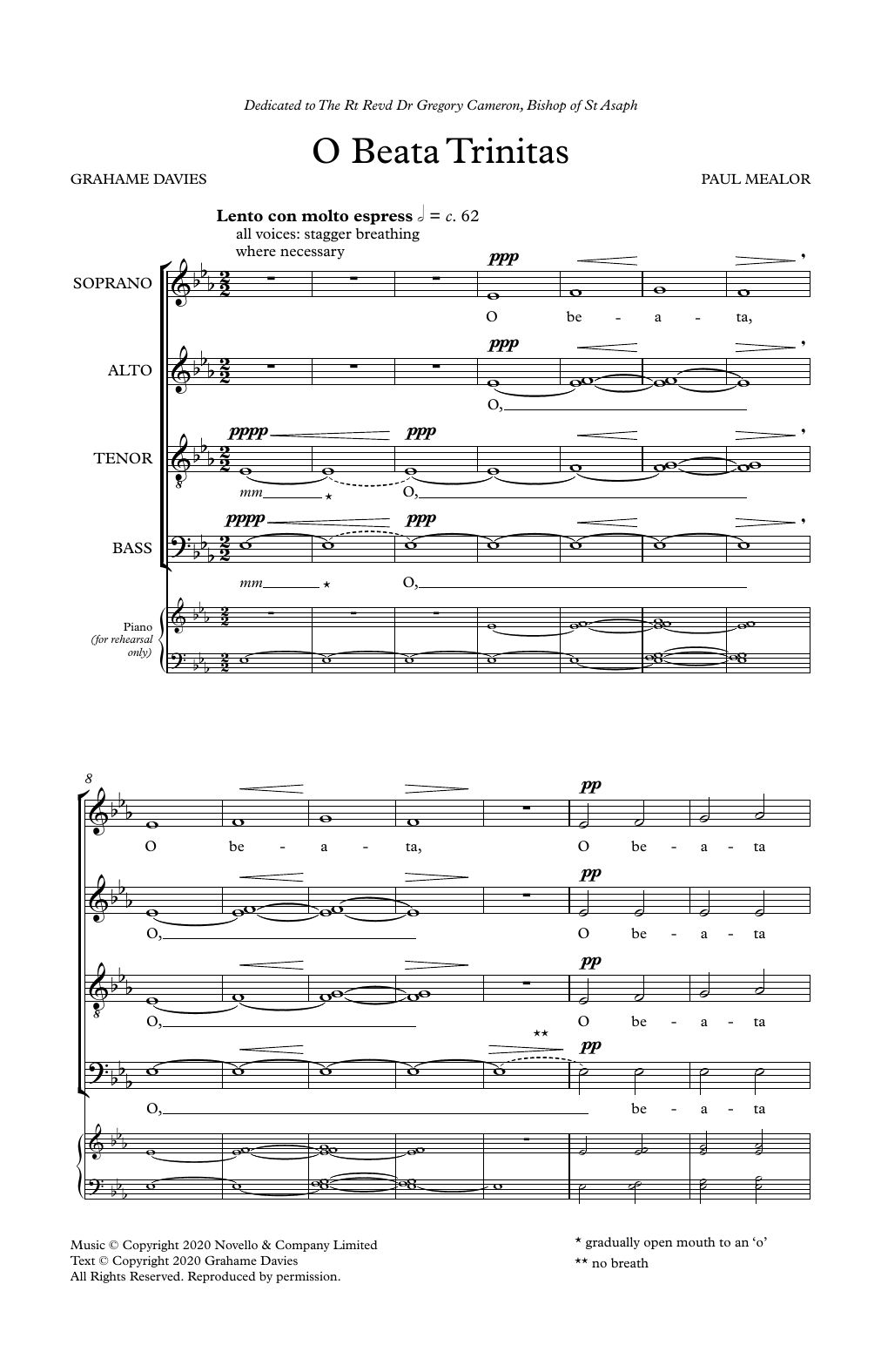 Learn to play Paul Mealor O Beata Trinitas sheet music for SATB Choir in minutes. Price: 4.7900$ Paul Mealor O Beata Trinitas sheet music notes and chords arranged for SATB Choir