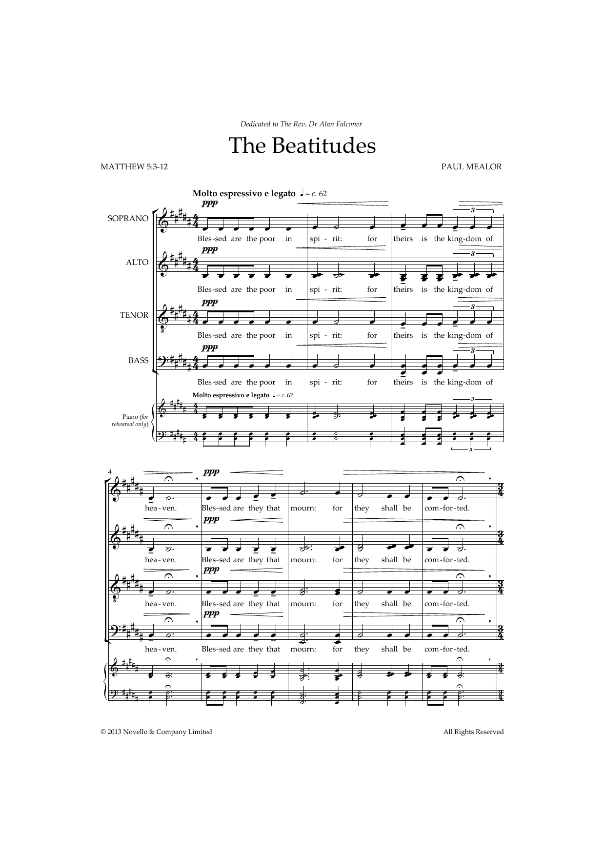 Paul Mealor The Beatitudes sheet music notes and chords. Download Printable PDF.