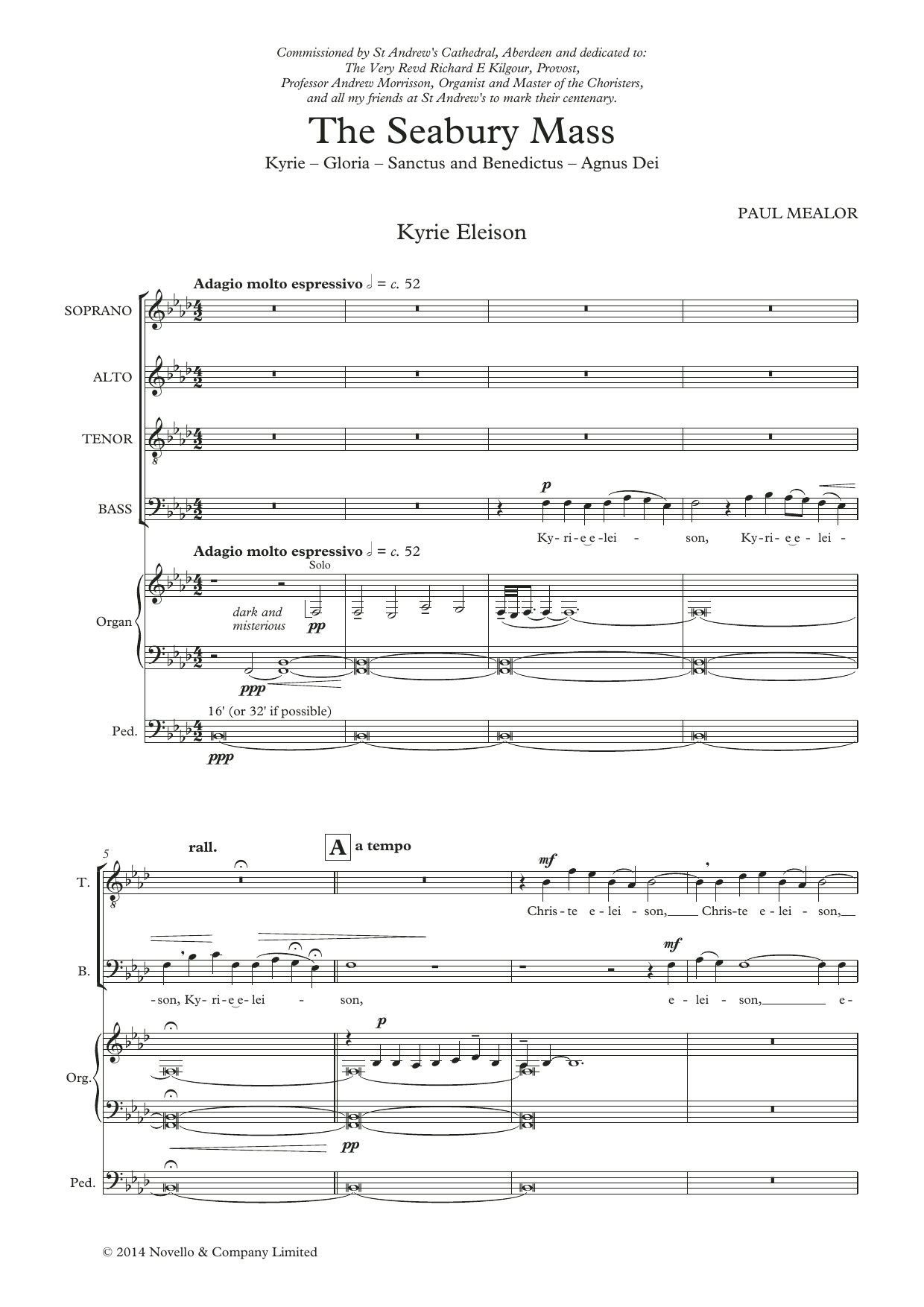 Learn to play Paul Mealor The Seabury Mass sheet music for SATB Choir in minutes. Price: 5.8900$ Paul Mealor The Seabury Mass sheet music notes and chords arranged for SATB Choir