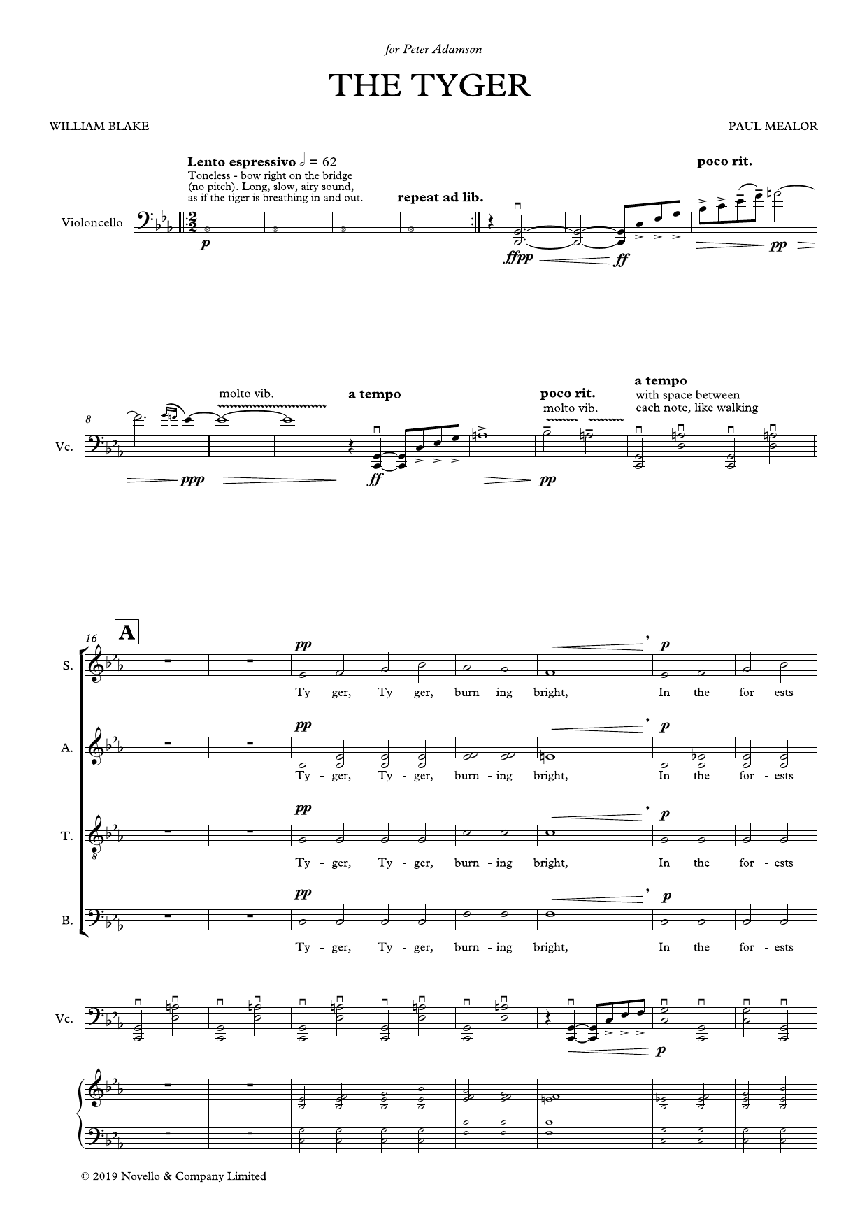 Paul Mealor The Tyger sheet music notes and chords. Download Printable PDF.