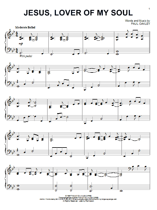 Paul Oakley Jesus Lover Of My Soul Sheet Music Pdf Notes Chords Pop Score Piano Solo Download Printable Sku 63830