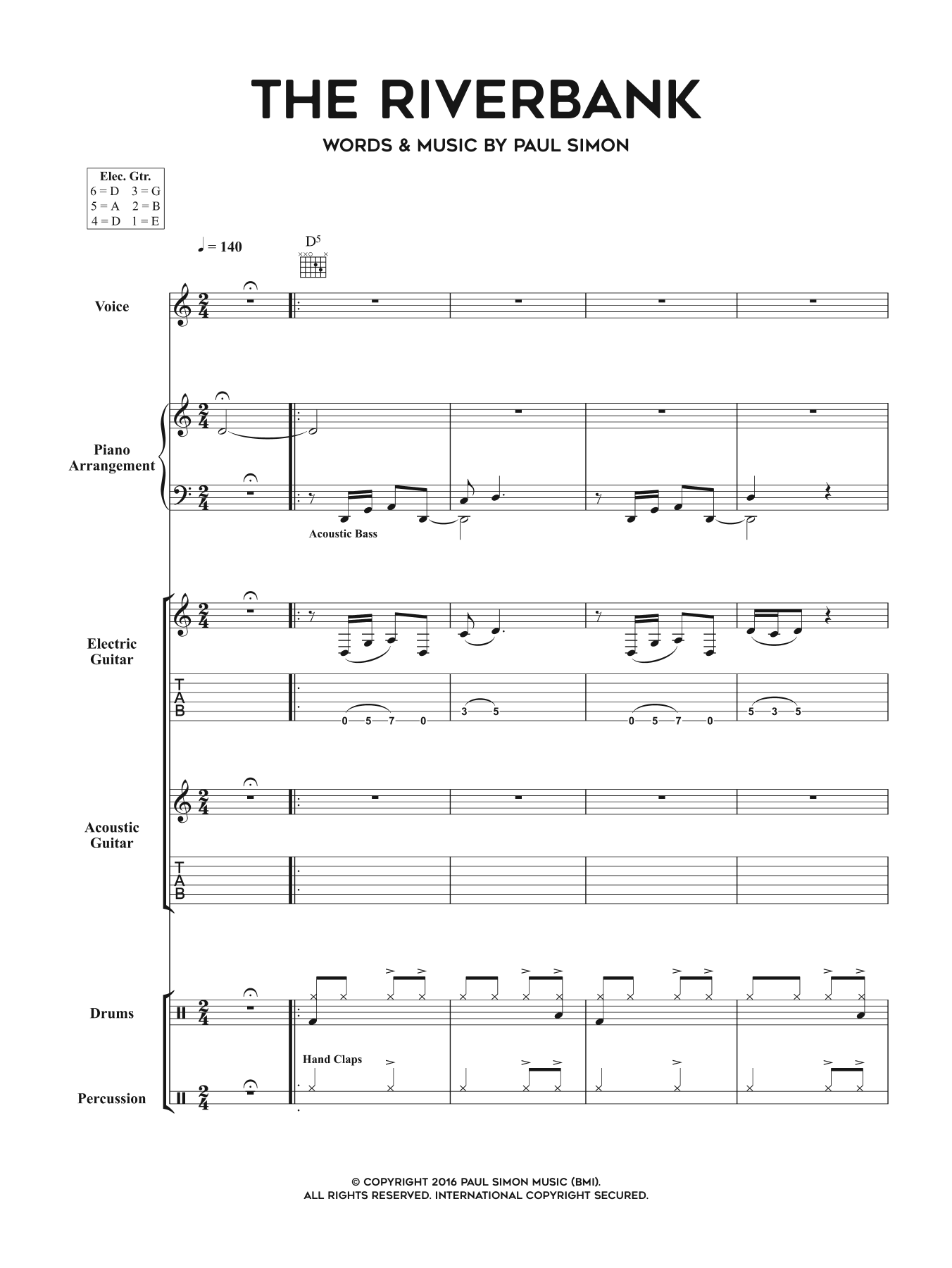 Paul Simon The Riverbank sheet music notes and chords. Download Printable PDF.