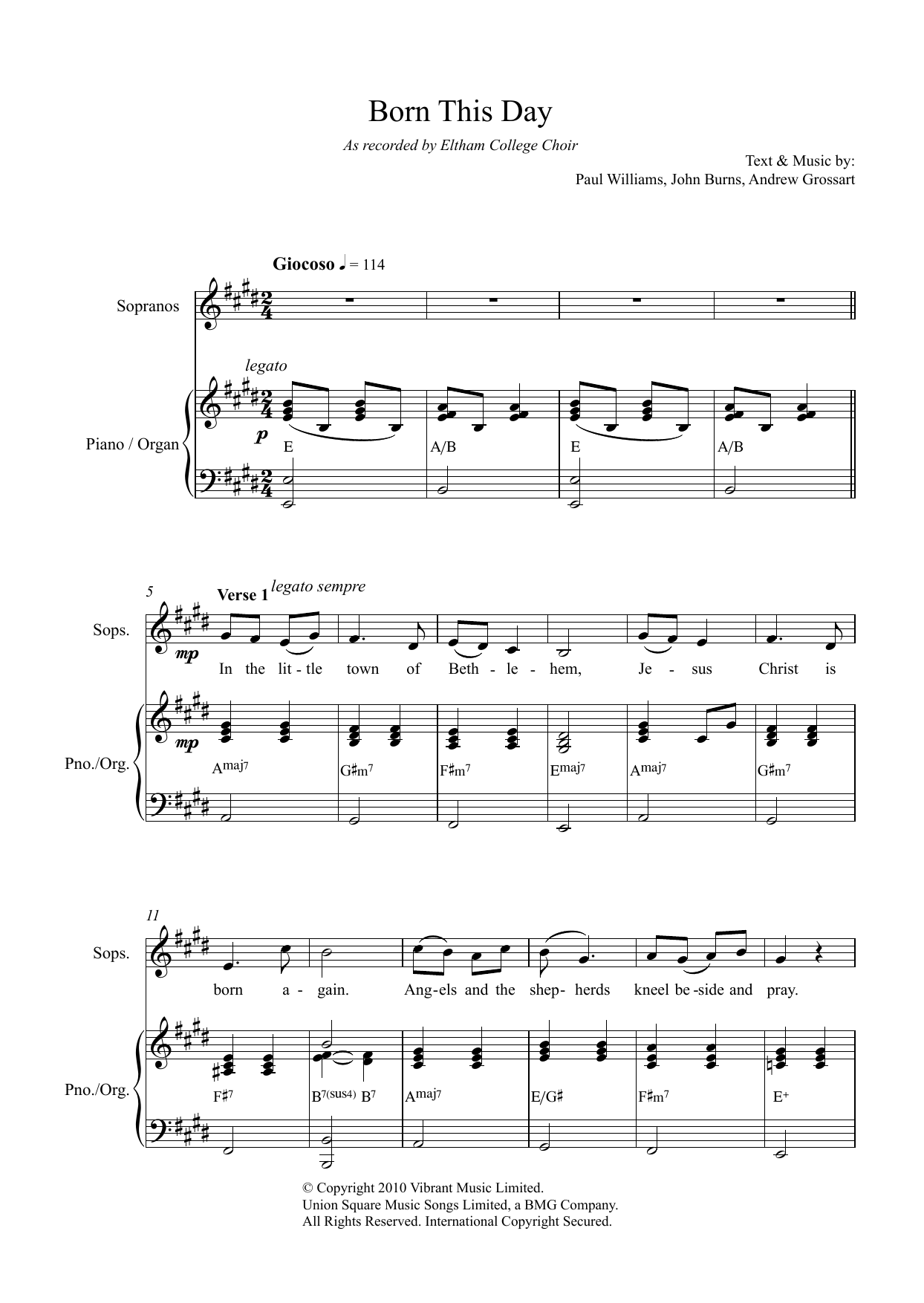 Learn to play Paul Williams Born This Day sheet music for Unison Choir in minutes. Price: 3.9900$ Paul Williams Born This Day sheet music notes and chords arranged for Unison Choir