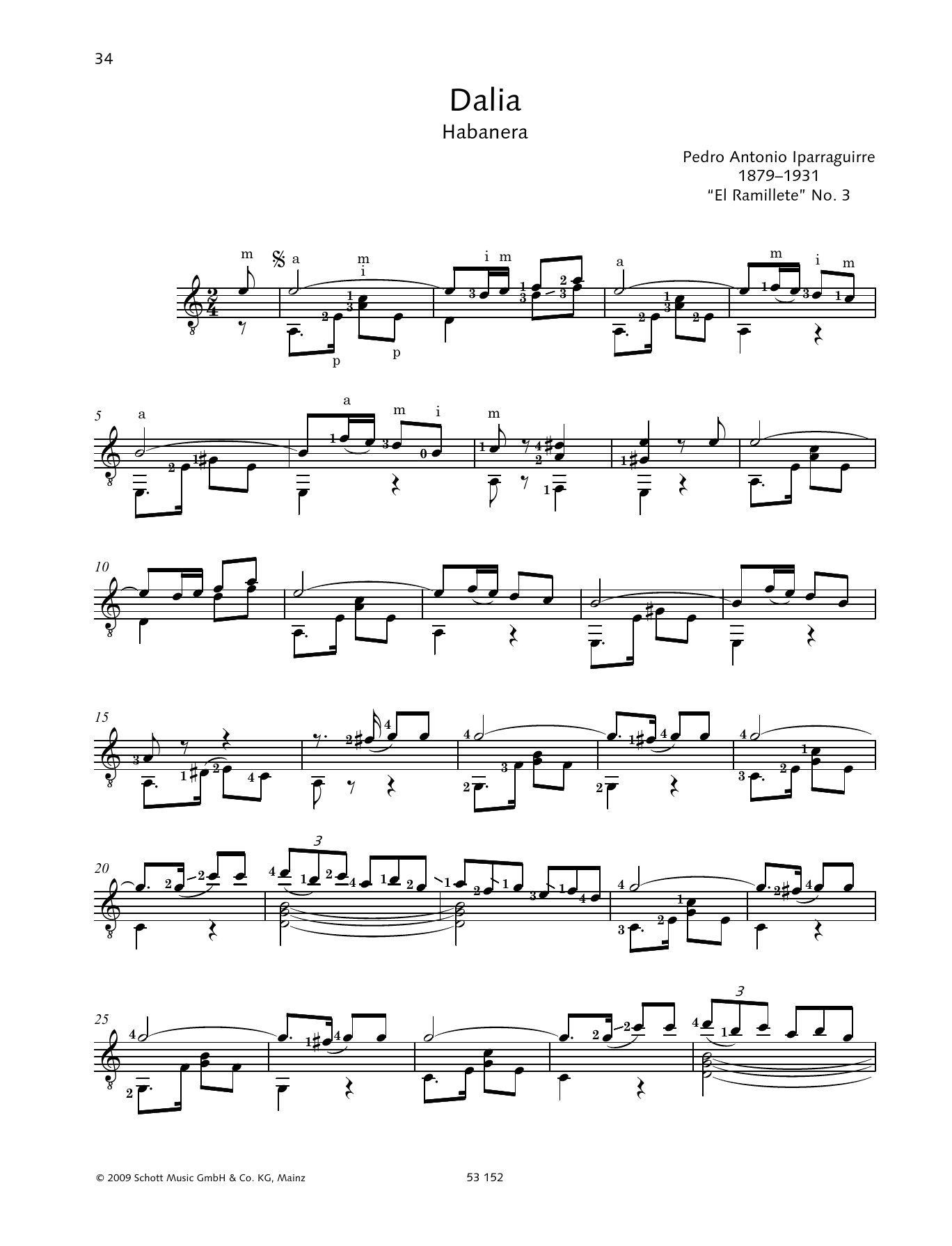 Pedro Antonio Iparraguirre Dalia sheet music notes and chords. Download Printable PDF.