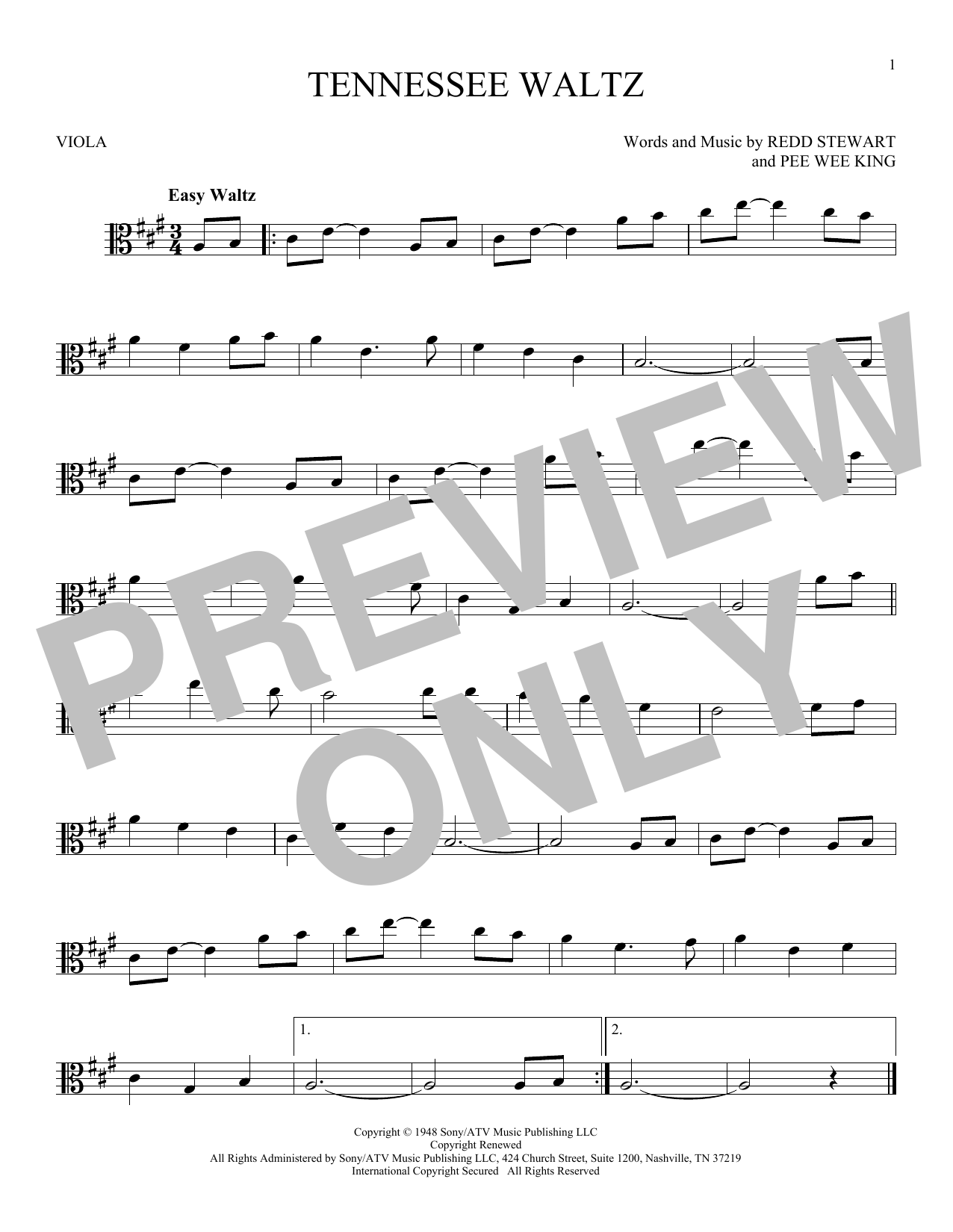 Pee Wee King Tennessee Waltz sheet music notes and chords. Download Printable PDF.