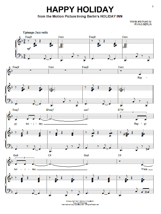 Peggy Lee "Happy Holiday" Sheet Music PDF Notes, Chords | Christmas Score  Piano & Vocal Download Printable. SKU: 84876
