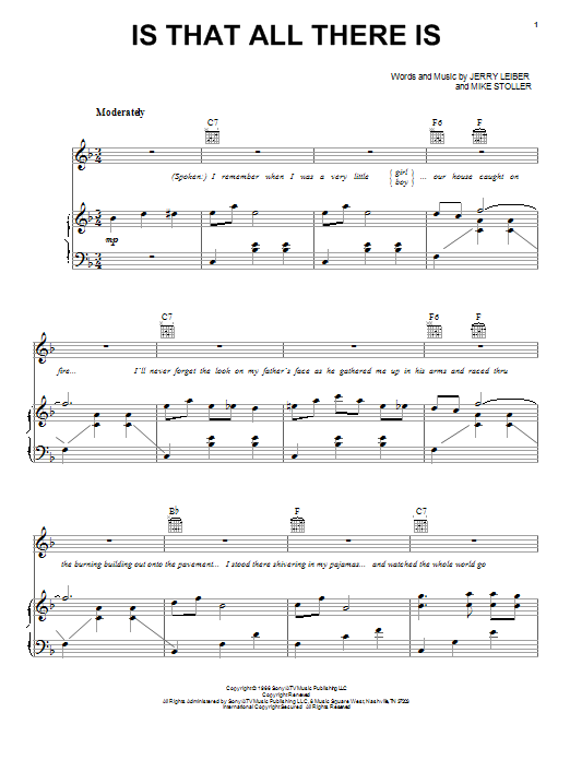 Learn to play Peggy Lee Is That All There Is sheet music for Piano, Vocal & Guitar (Right-Hand Melody) in minutes. Peggy Lee Is That All There Is sheet music notes and chords