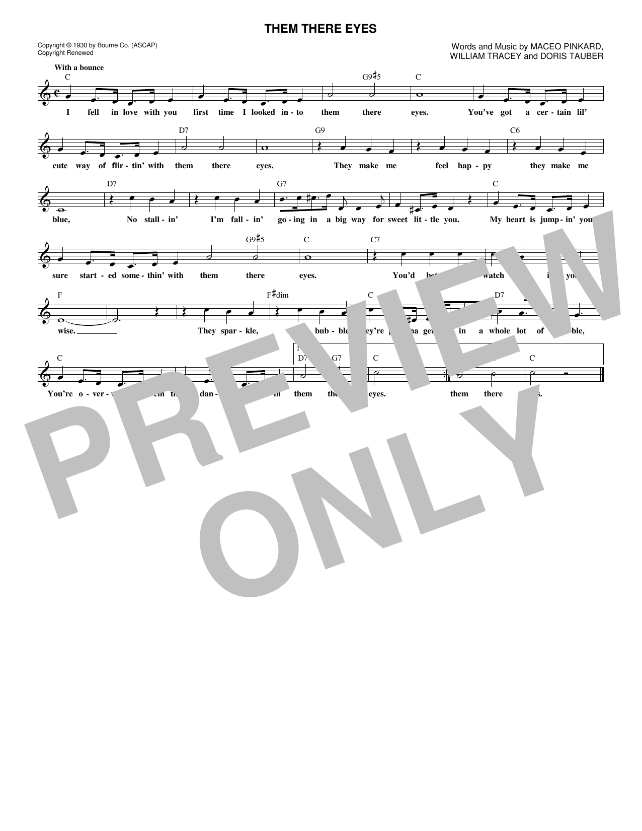 Peggy Lee Them There Eyes sheet music notes and chords. Download Printable PDF.