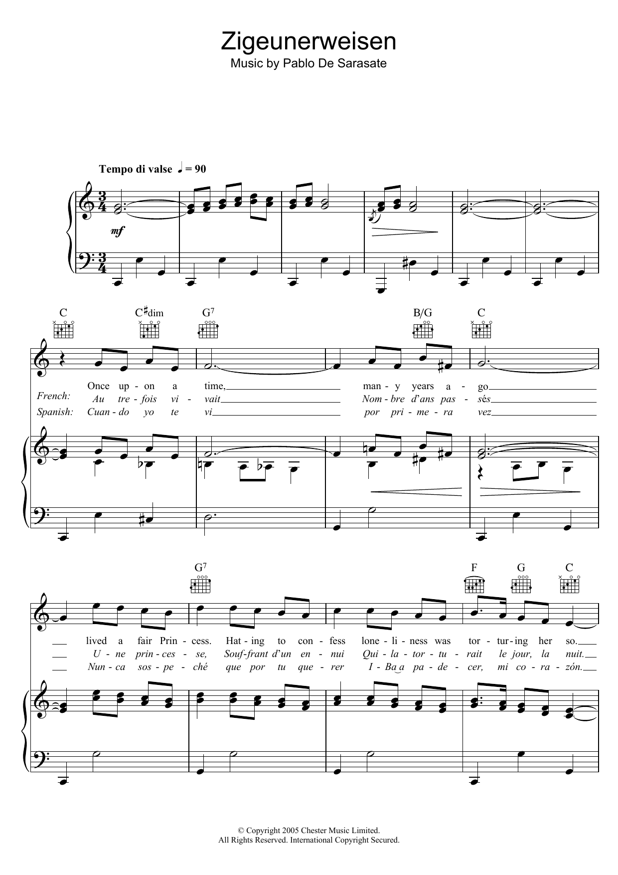 Peggy Wood Zigeunerweisen sheet music notes and chords. Download Printable PDF.