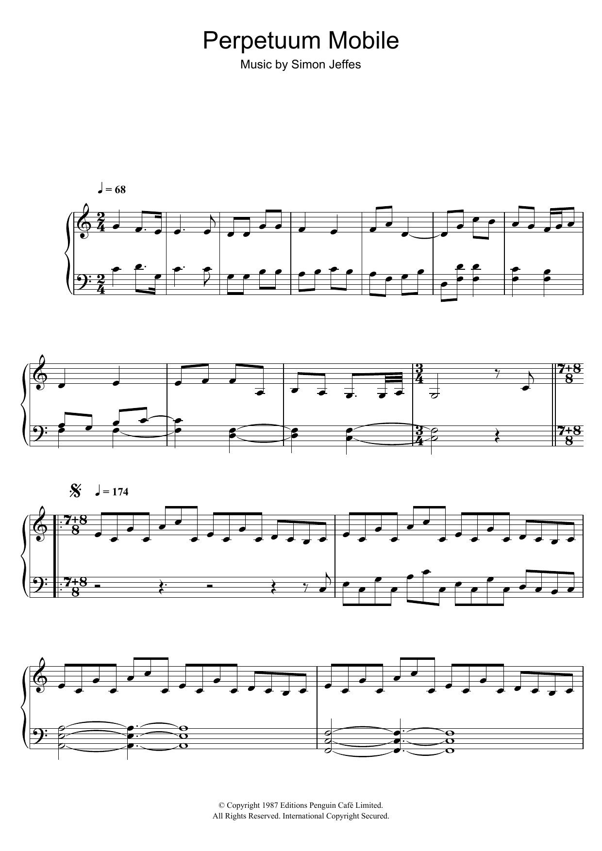 Learn to play Penguin Cafe Orchestra Perpetuum Mobile sheet music for Piano Solo in minutes. Penguin Cafe Orchestra Perpetuum Mobile sheet music notes and chords. Download Printable PDF.