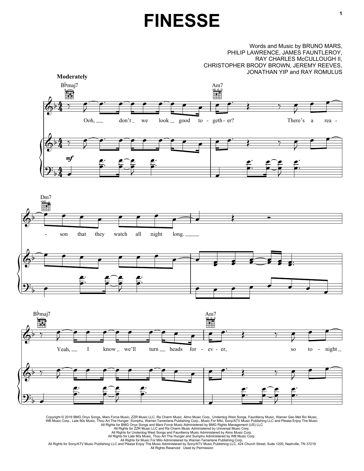 Pentatonix Finesse sheet music notes and chords. Download Printable PDF.