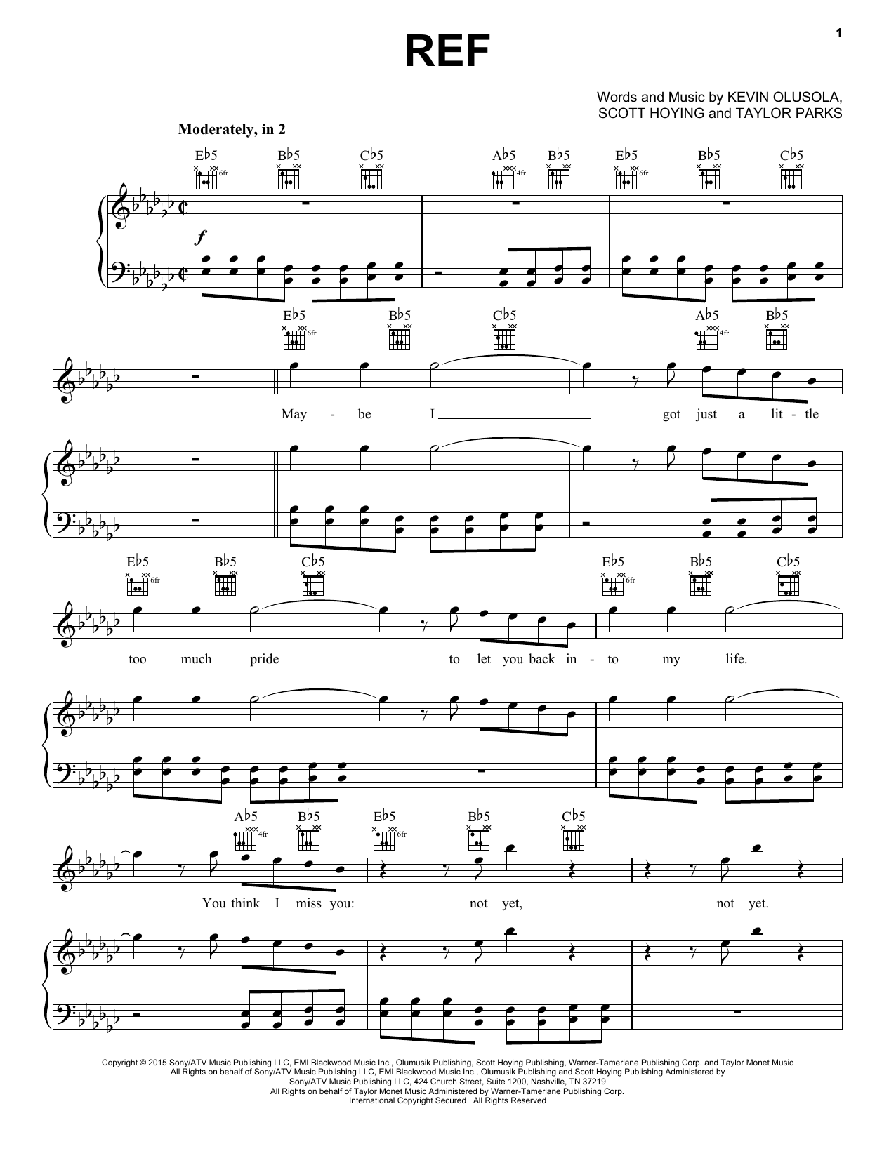 Pentatonix Ref sheet music notes and chords. Download Printable PDF.