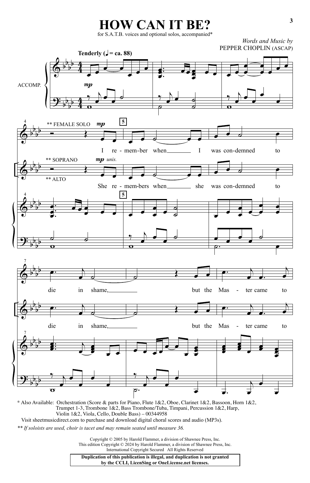 Pepper Choplin How Can It Be? sheet music notes and chords. Download Printable PDF.