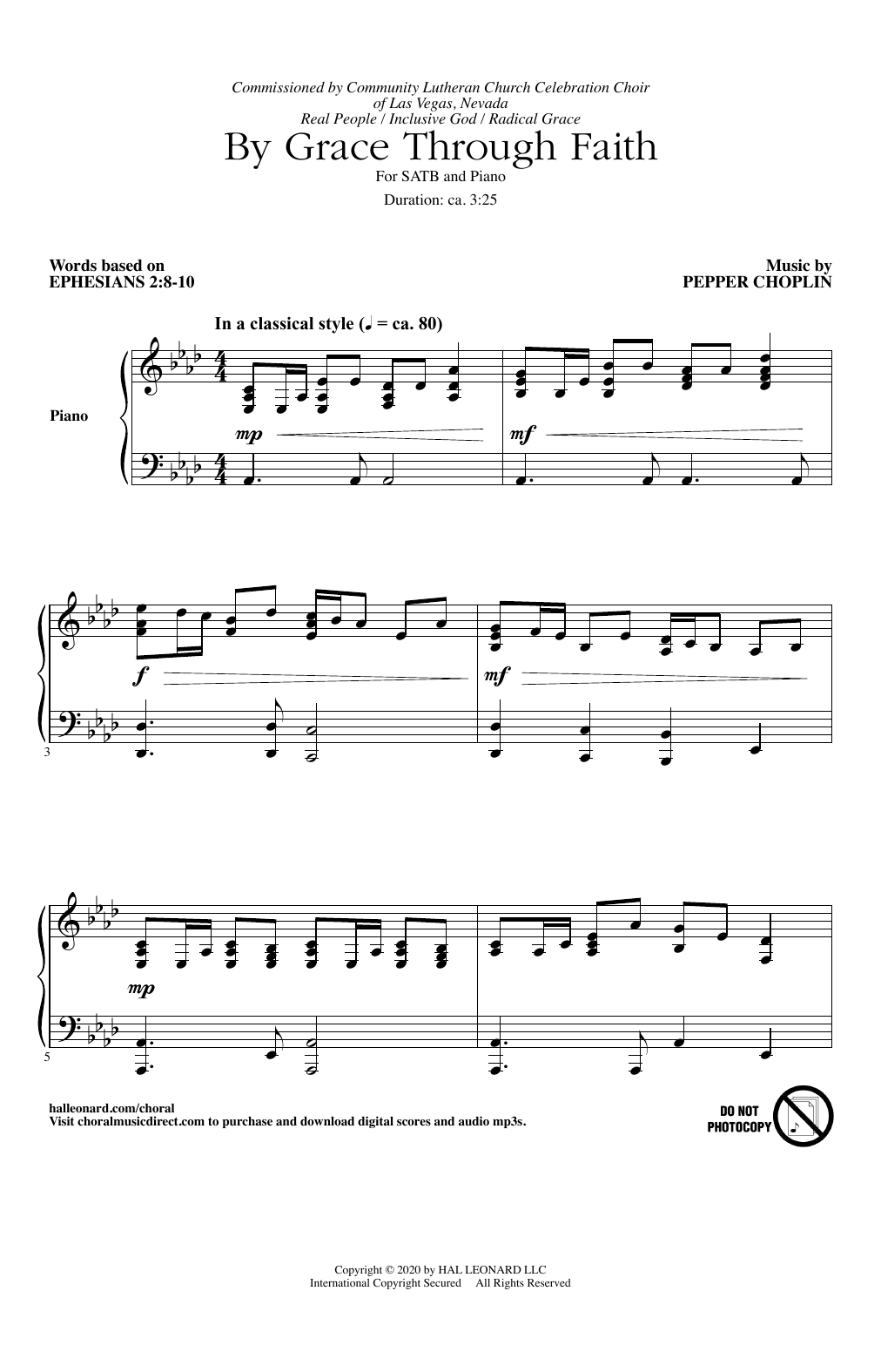 Learn to play Pepper Choplin By Grace Through Faith sheet music for SATB Choir in minutes. Price: 3.9900$ Pepper Choplin By Grace Through Faith sheet music notes and chords arranged for SATB Choir