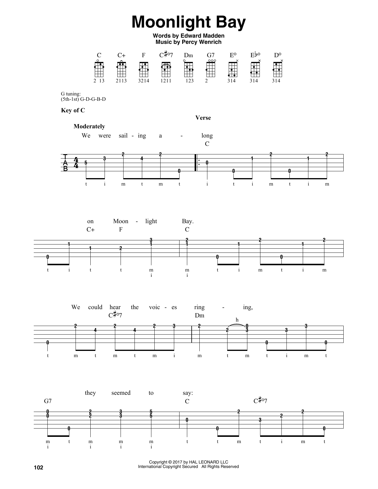 Percy Wenrich Moonlight Bay sheet music notes and chords. Download Printable PDF.