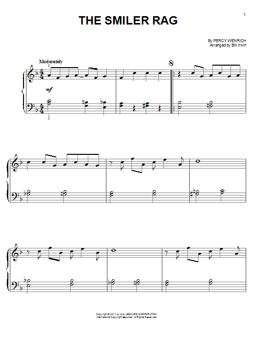 Learn to play Percy Wenrich The Smiler Rag sheet music for Easy Piano in minutes. Price: 6.9900$ Percy Wenrich The Smiler Rag sheet music notes and chords arranged for Easy Piano