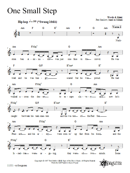 Peri Smilow One Small Step sheet music notes and chords. Download Printable PDF.