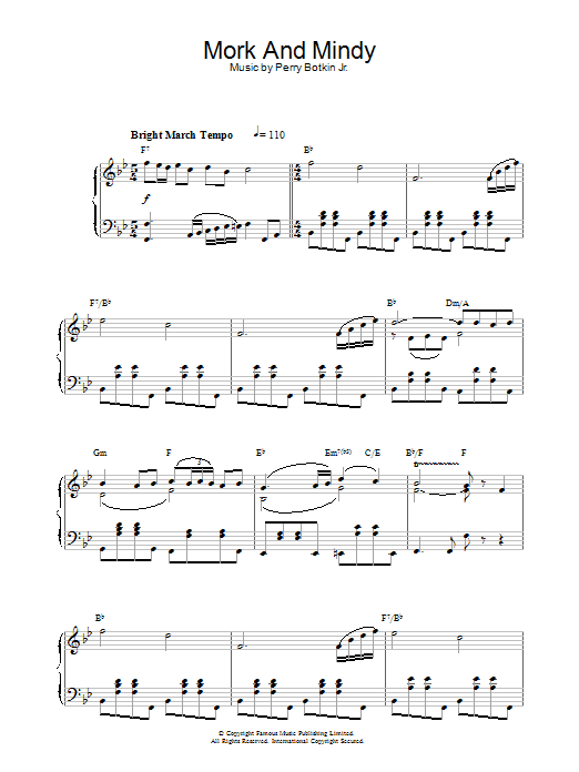 Learn to play Perry Botkin Jr. Mork And Mindy sheet music for Piano Solo in minutes. Perry Botkin Jr. Mork And Mindy sheet music notes and chords. Download Printable PDF.