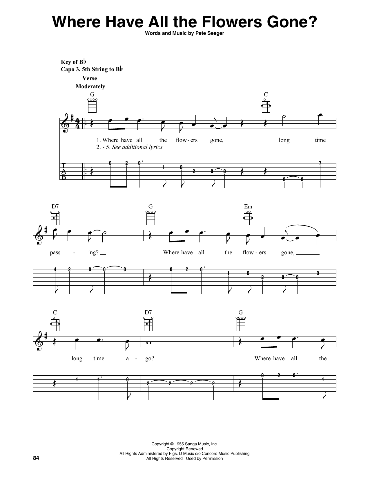 Chords To Where Have All The Flowers Gone Download Pete Seeger "Where Have All The Flowers Gone? (arr. Fred
