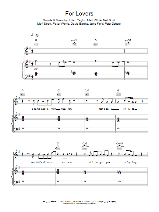 Wolfman For Lovers (feat. Pete Doherty) sheet music notes and chords. Download Printable PDF.