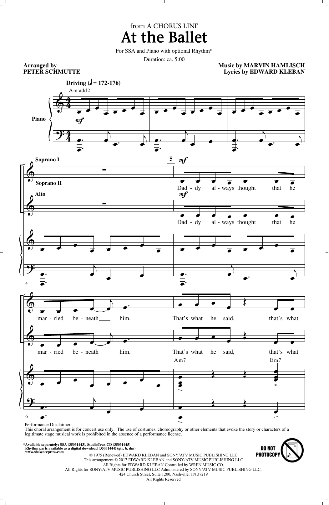 Pete Schmutte At The Ballet sheet music notes and chords. Download Printable PDF.