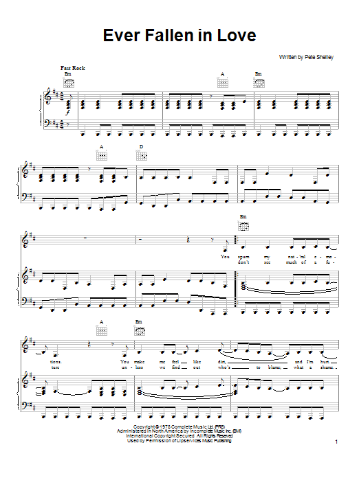 Learn to play Pete Yorn Ever Fallen In Love sheet music for Easy Piano in minutes. Price: 6.9900$ Pete Yorn Ever Fallen In Love sheet music notes and chords arranged for Easy Piano